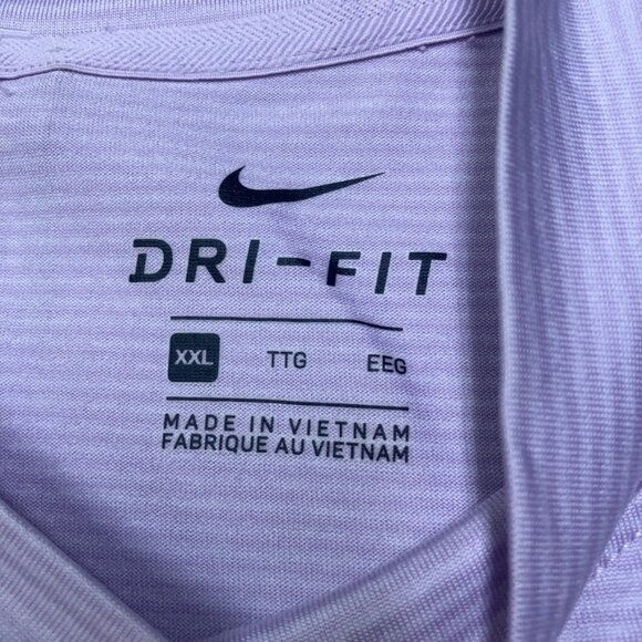 Nike Tiger Woods Shirt Men 2XL Dri-FIT Purple Stripe Mock Neck Golf BQ6724-543 - Picture 4 of 7